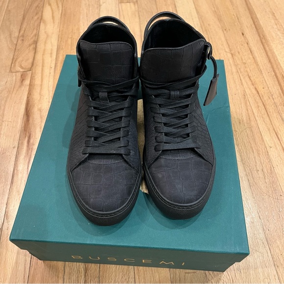 Buscemi 100MM High-Top Clean Nubuck Crocodile effect Trainers - Picture 5 of 10